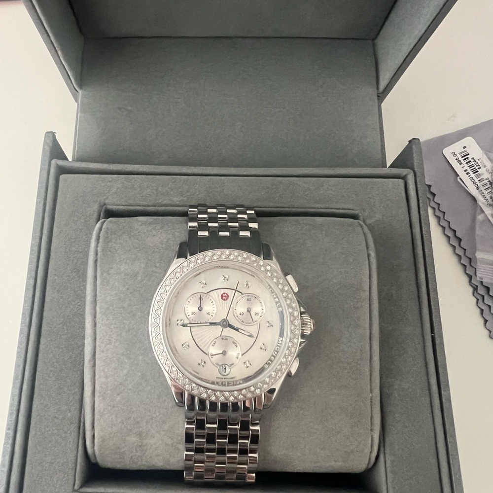 Michele Silver Chronograph Women's Watch